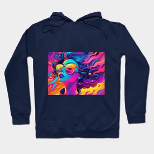 bright portrait of woman with glasses Hoodie